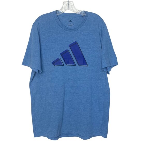 Adidas Aeroready Mens Short Sleeve Tshirt Blue Size Large - Picture 2 of 8